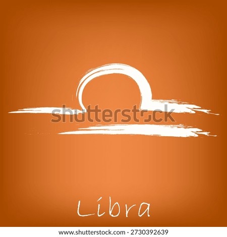 Libra Icon Vector. Zodiac Symbol Isolated on Orange Background. Sun Sign. Horoscope Concept. Astrology.