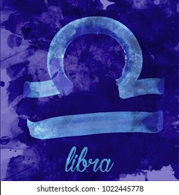 libra icon of zodiac, Vector icon. astrological signs, image of horoscope. Water-colour style 