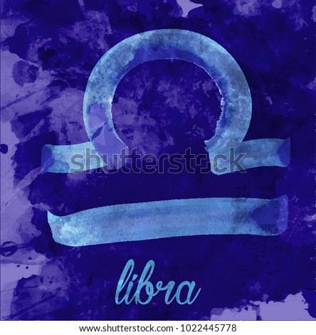 libra icon of zodiac, Vector icon. astrological signs, image of horoscope. Water-colour style 