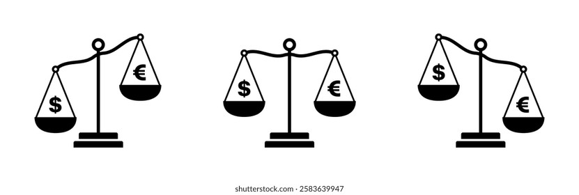Libra icons. Currency icons. Silhouette style. Vector icons.