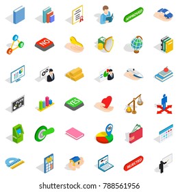 Libra icons set. Isometric style of 36 libra vector icons for web isolated on white background