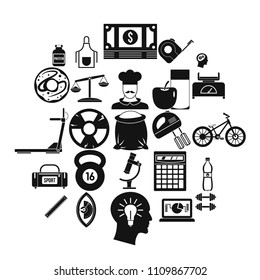 Libra icons set. Simple set of 25 libra vector icons for web isolated on white background