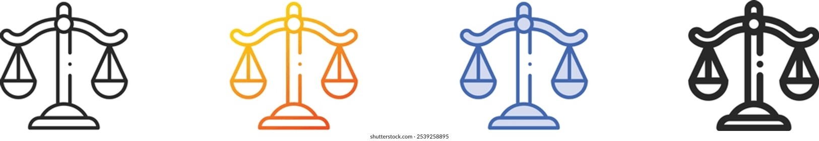 libra icon.Thin Linear, Gradient, Blue Stroke and bold Style Design Isolated On White Background