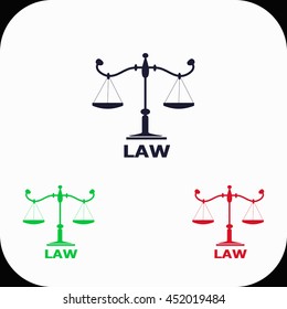 Libra Illustration set. Blue, green, red icon.