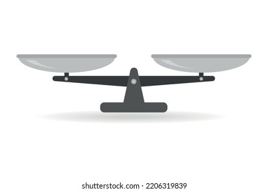 Libra isolated on white background. Bowls of scales in balance. Balance icon. Empty Scales Balance Vector Icon Illustration. Vector illustration, flat design