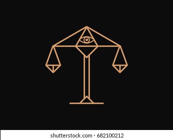 Libra judges and the Masonic eye in the triangle