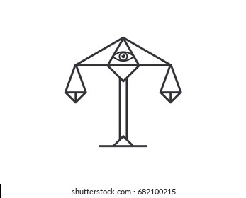 Libra judges and the Masonic eye in the triangle