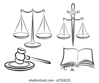 Libra Justice Judge Gavel Justice Symbols Stock Vector (Royalty Free ...