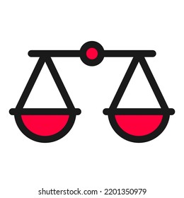Icono de línea Libra o Justicia. vector de ilustración de balance de escala
