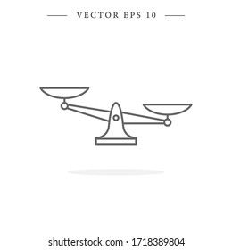 Libra line icon. Justice icon. Isolated vector illustration. Eps10