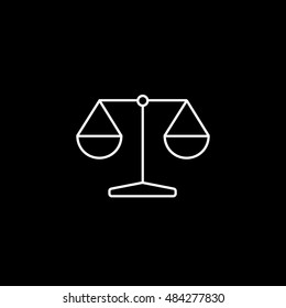 Libra Line Icon On Black Background
