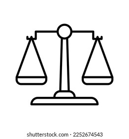 Libra line icon. Scales. Equality. Pictogram isolated on a white background. Vector illustration. 