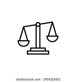 Libra line icon. Simple outline style. Scale, balance, comparison, compare, legal, law, justice, weight concept. Pictogram, vector illustration isolated on white background. EPS 10.