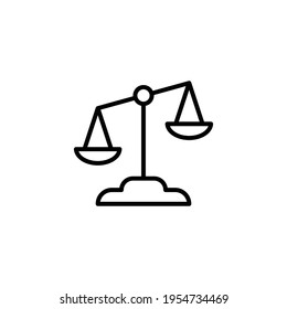 Libra line icon. Simple outline style. Scale, balance, comparison, compare, legal, law, justice, weight concept. Pictogram, vector illustration isolated on white background. EPS 10.