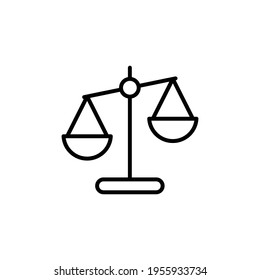 Libra line icon. Simple outline style. Scale, balance, comparison, compare, legal, law, justice, weight concept. Pictogram, vector illustration isolated on white background. EPS 10.