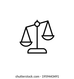 Libra line icon. Simple outline style. Scale, balance, comparison, compare, legal, law, justice, weight concept. Pictogram, vector illustration isolated on white background. EPS 10.