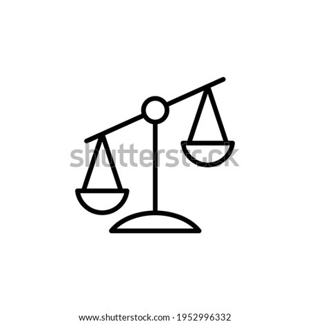 Libra line icon. Simple outline style. Scale, balance, comparison, compare, legal, law, justice, weight concept. Pictogram, vector illustration isolated on white background. EPS 10.