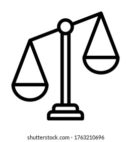 Libra line icon. Weigher for justice and arbitrate or Libra outline logo vector. Editable stroke.