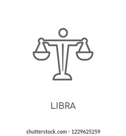 Libra linear icon. Modern outline Libra logo concept on white background from law and justice collection. Suitable for use on web apps, mobile apps and print media.