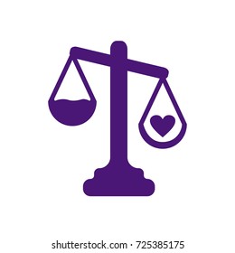 Libra love icon vector