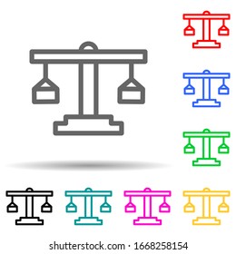 Icono de estilo de varios colores de Libra. Línea delgada simple, contorno vectorial de iconos web para ui y ux, sitio web o aplicación móvil