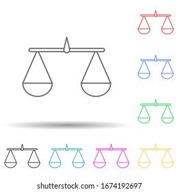 Libra multi color style icon. Simple thin line, outline vector of web icons for ui and ux, website or mobile application