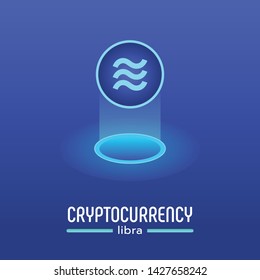 Libra new cryptocurrency coin vector