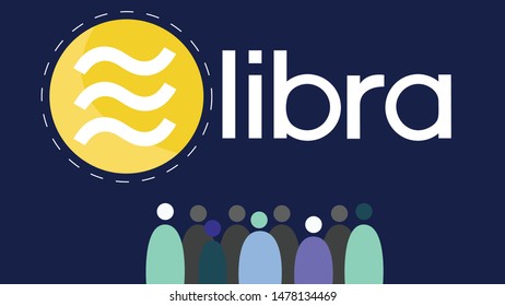 Libra new digital currency, new digital wallet, technology to promote financial inclusion and enable people to store, Cryptocurrency coin sign isolated
