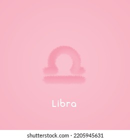 Libra power color zodiac horoscope soft fur vector design illustration with editable gradient background	