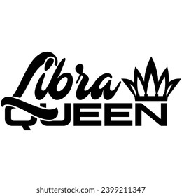 libra queen black vector graphic design and cut files