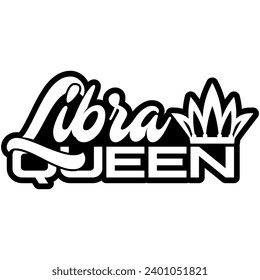 diseño gráfico vectorial negro de la reina libra