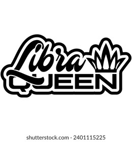 libra queen black vector graphic design and cut file