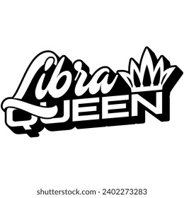 libra queen black vector graphic design and cut file