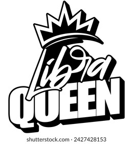 libra queen black vector graphic design and cut file