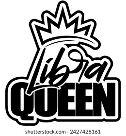 libra queen black vector graphic design and cut file