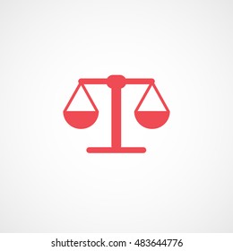 Libra Red Flat Icon On White Background