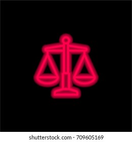 Libra red glowing neon ui ux icon. Glowing sign logo vector