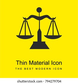 Libra scale balance symbol bright yellow material minimal icon or logo design