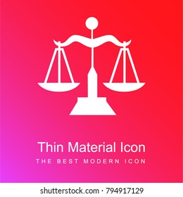 Libra scale balance symbol red and pink gradient material white icon minimal design