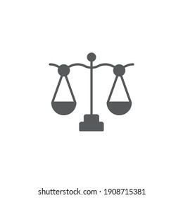 Libra, Skalensymbol, Farbe, Linie, Umrisszeichen, lineares Piktogramm einzeln auf Weiß. Symbol, Logo-Illustration