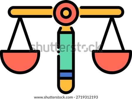 Libra Scale Icon for Law and Justice Concept