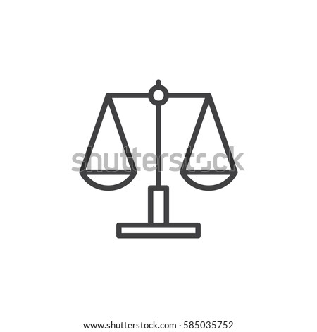 Libra, scale line icon, outline vector sign, linear style pictogram isolated on white. Price comparison symbol, logo illustration