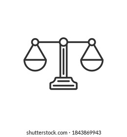 Libra, scale line icon. Vector black icon.