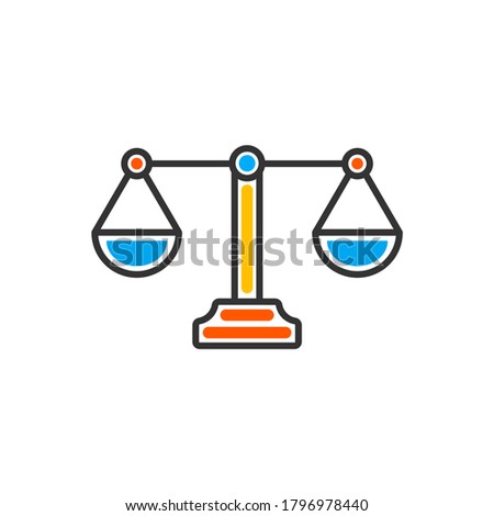Libra, scale line icon. Vector color icon.