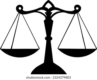 libra scales justice law lawyer, Equal balance (Editable) - Vector Illustration