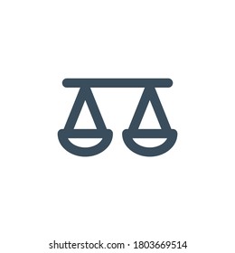 Icono de libra o escala la línea. Comparen, justicia, símbolo. Ilustración del vector