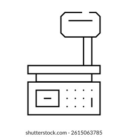 libra scales shop equipment line icon vector. libra scales shop equipment sign. isolated contour symbol black illustration