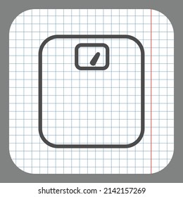 Libra, scales simple icon. Flat desing. On graph paper. Grey background.ai