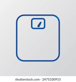 Libra, scales simple icon. Flat design. Paper cut design. Cutted blue symbol with shadow. Gray background.ai