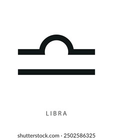 Libra, seventh astrological sign of the zodiac, minimalistic scales vector illustration symbol